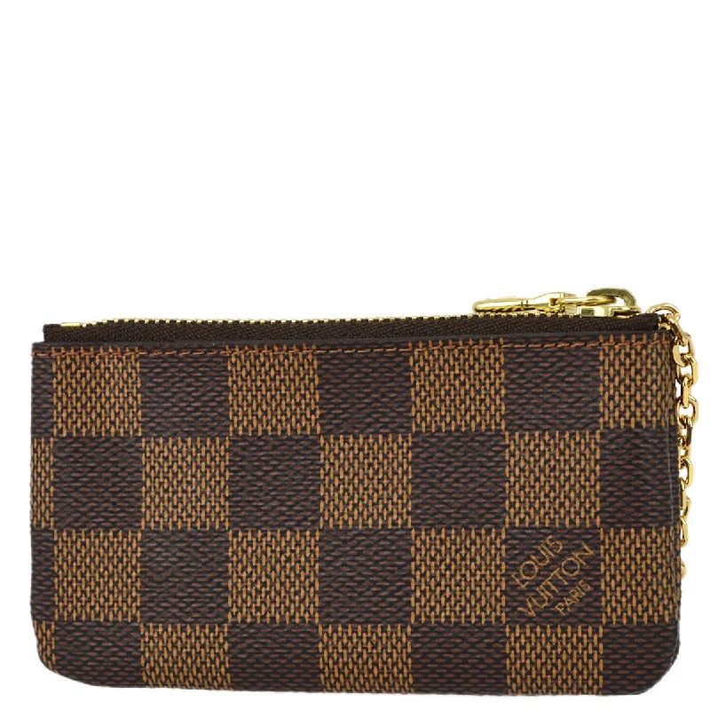 Louis Vuitton bags with a front - zip pocket for small items like keysLouis Vuitton 2016 Damier Pochette Cles N62658