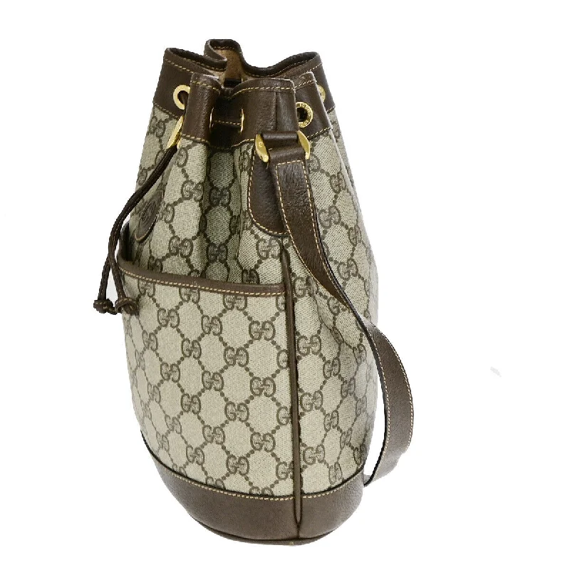 Women Gucci bags with a front - flap pocket for quick - access itemsGucci Logo Gg Pattern Drawstring