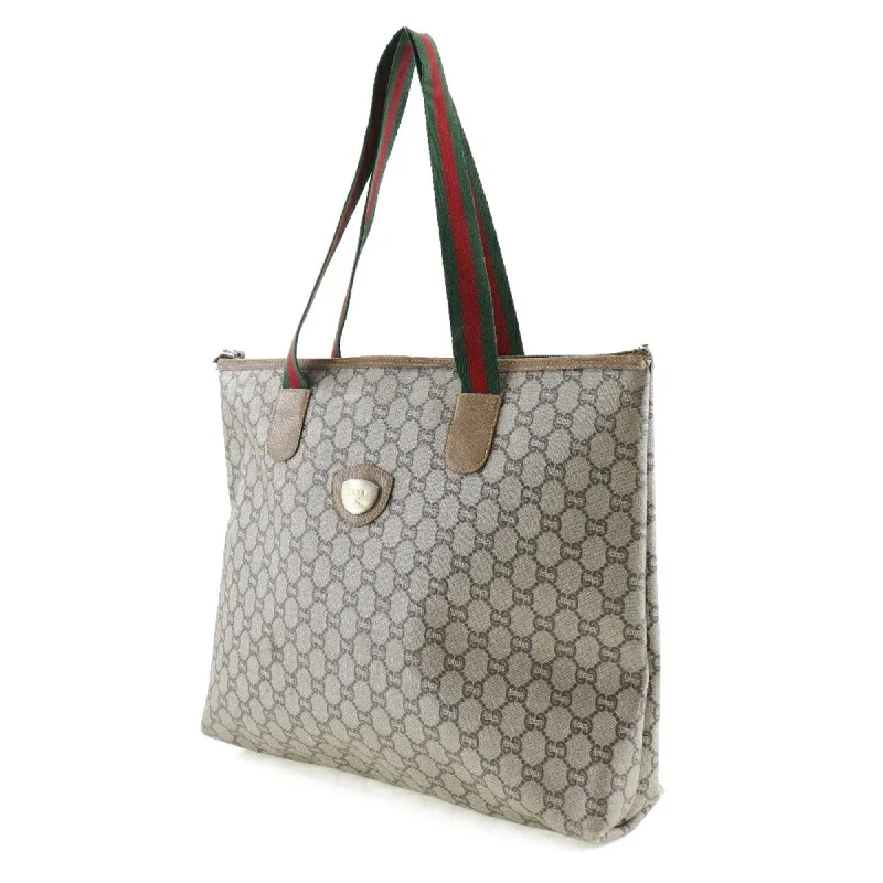 Women Gucci bags with a chain - link trim and a leather bodyGUCCI tote bag Sherry GG plus beige ladies