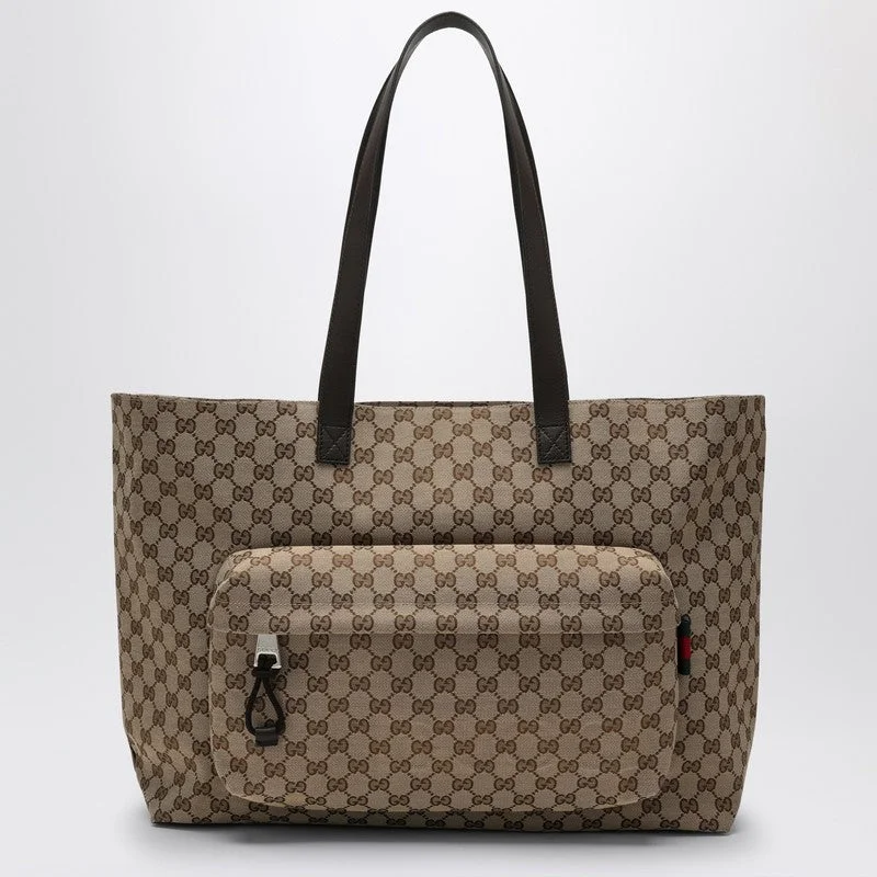 Gucci handbags for women with a back - zip pocketGucci Large Shopping Bag In Gg Fabric Men