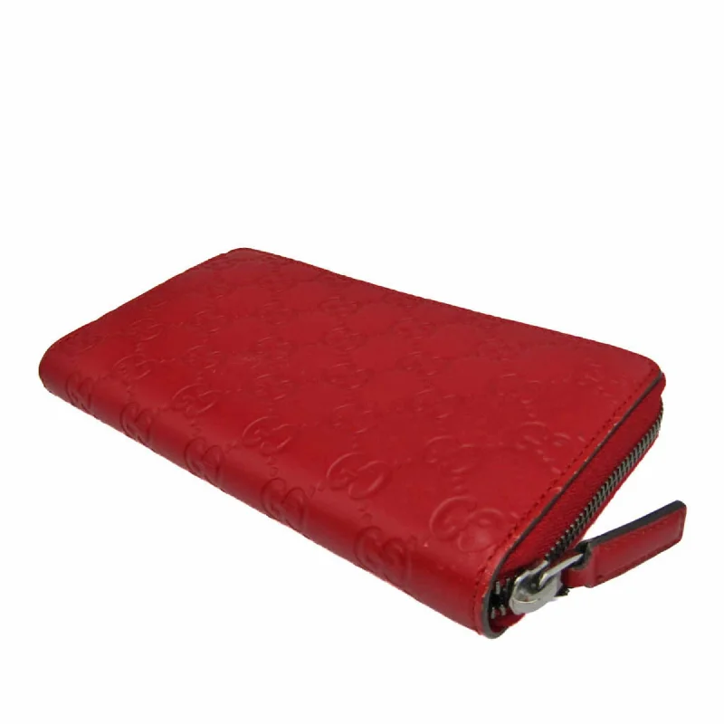 Women Gucci bags with a zippered interior pocketGUCCIssima AVEL 307987 GG Leather Long Wallet [bi-fold] Red Color