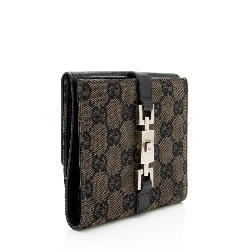 Medium - sized Women Gucci handbags for everyday useGucci GG Canvas Jackie French Wallet (SHF-jqPlLy)