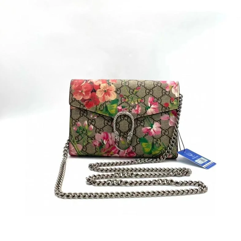 Medium - sized Women Gucci handbags for everyday useGucci Dionysus Chain Bag Medium Floral Print with Beige Trim