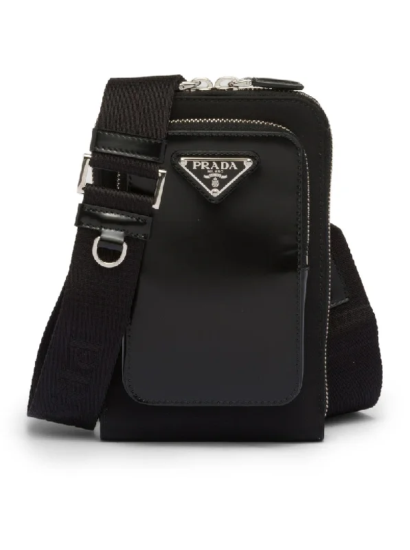 Prada bags with a chain - link trim and a leather body for a modern and stylish edgePrada Men Smartphone Holder In Re-Nylon And Brushed