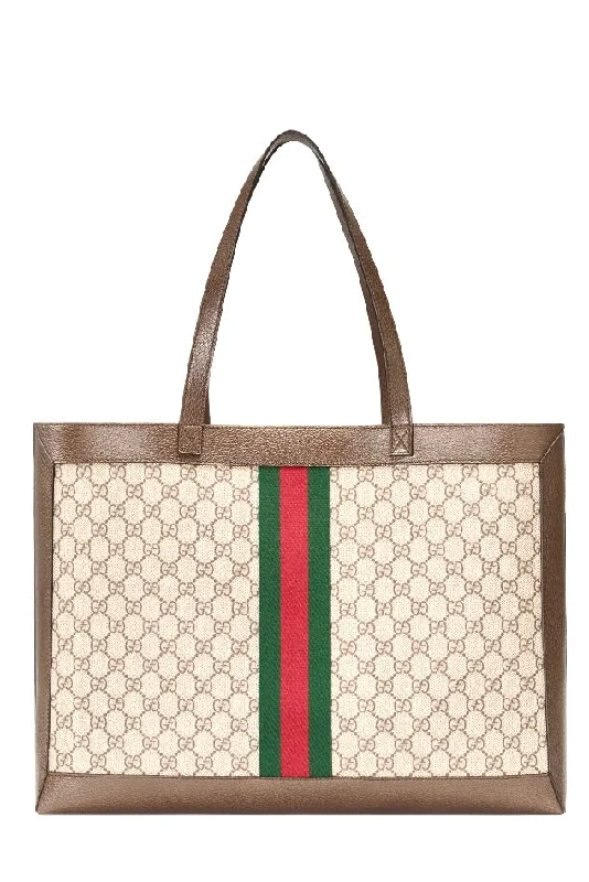 Ladies Gucci shoulder bags with a single - handle designGUCCI OPHIDIA SOFT GG SUPREME MEDIUM TOTE BAG