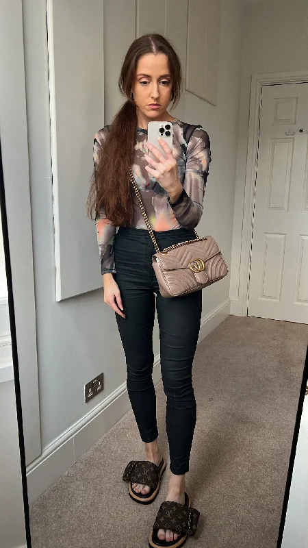 Women Gucci crossbody bags with a printed floral patternGucci GG Dusty Pink Marmont Small Shoulder Bag (RRP £1800)