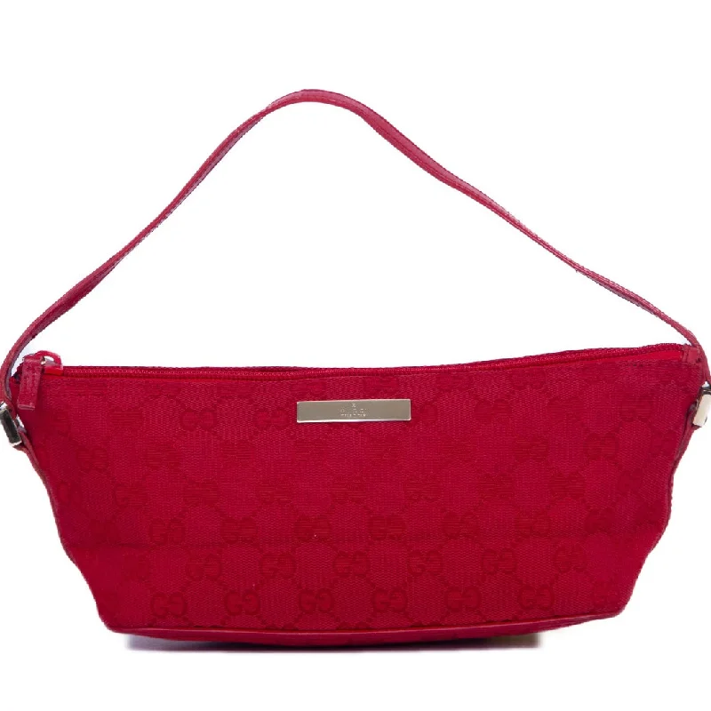 Women Gucci tote bags in GG Supreme canvas for a branded feelRed Mini GG Pattern Shoulder Bag