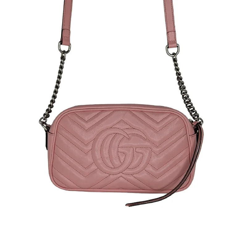 Gucci crossbody bags for women with adjustable leather strapsGucci Pink Small GG Marmont Shoulder Bag