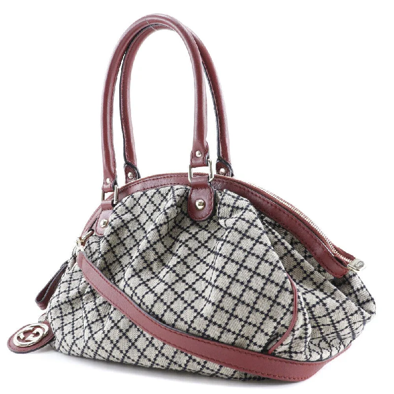 Gucci tote bags for women with a printed Gucci logoGucci Diamante Handbag Sukey Gray / Red