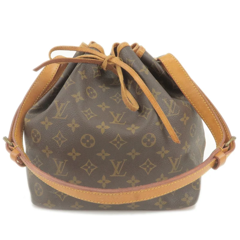 Louis Vuitton handbags with a patent - leather finish for a shiny lookLouis Vuitton Monogram Petit Noe Shoulder Bag Hand Bag M42226