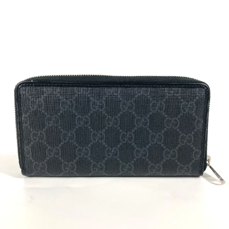 Gucci handbags for women with a patent - leather finishGUCCI Long Wallet Purse 673003 GG Supreme Canvas black GG Supreme Interlocking G zip-around wallet mens Used