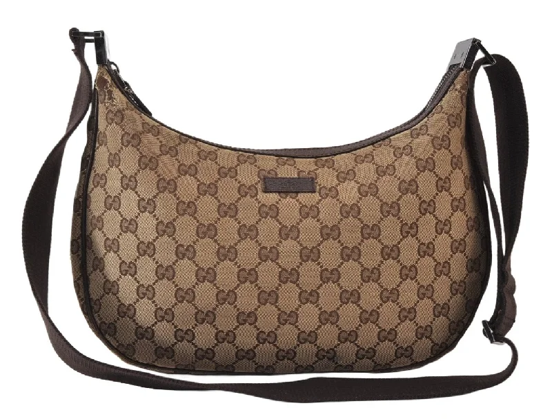 Women Gucci Sylvie bags with a monogram - embossed leatherAuthentic GUCCI Shoulder Cross Body Bag GG Canvas Leather 122790 Brown 1333K