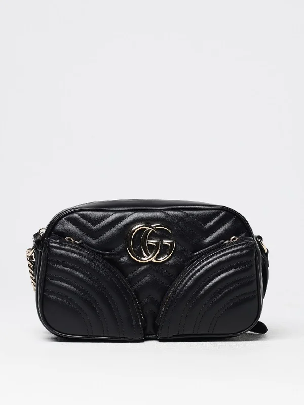 Women Gucci bags with a snap - button closure and a decorative charmGucci Crossbody Bags Woman Black Woman