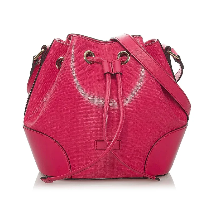 Gucci backpacks for women with a padded laptop compartmentGucci Diamante Bright Leather Bucket Bag