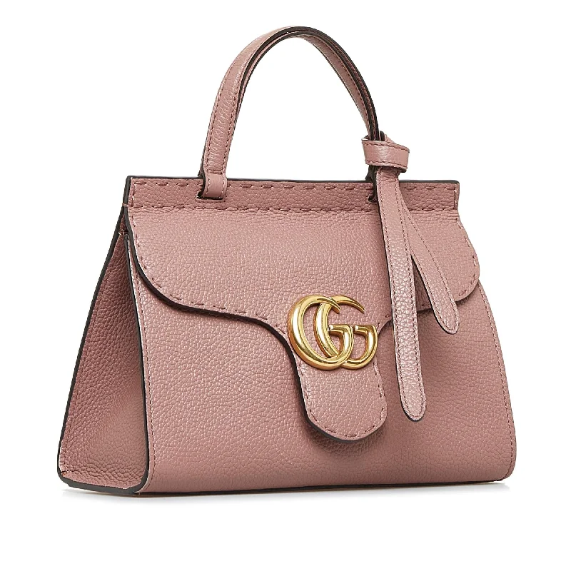 Women Gucci Sylvie bags with a leather - wrapped handleGucci GG Marmont Top Handle Satchel (SHG-oUXOOS)