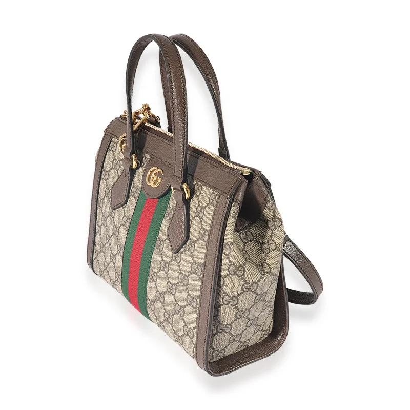 Women Gucci Sylvie bags with a crystal - embellished web stripeGucci GG Supreme Small Ophidia Tote