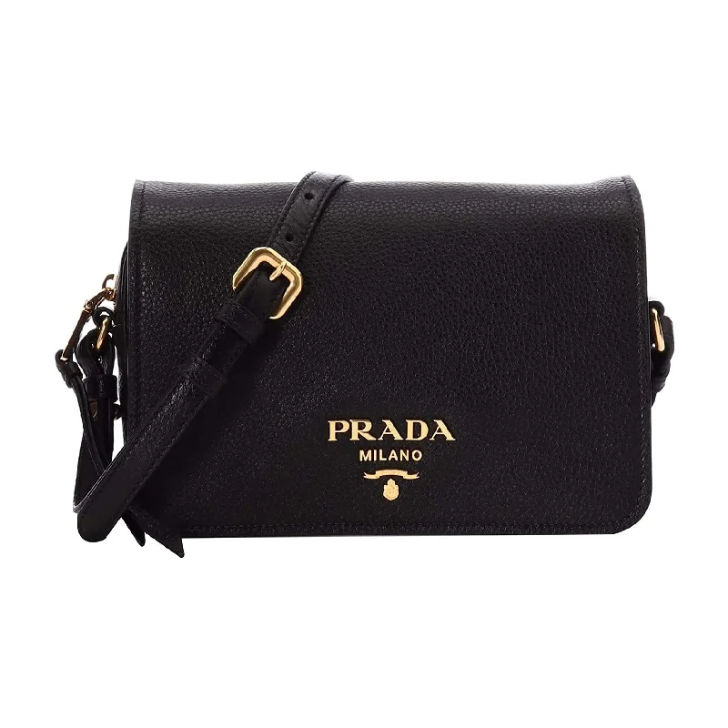 Prada nylon backpacks with a sleek, minimalist appearancePrada Vitello Phenix Black Leather Flap Crossbody Bag