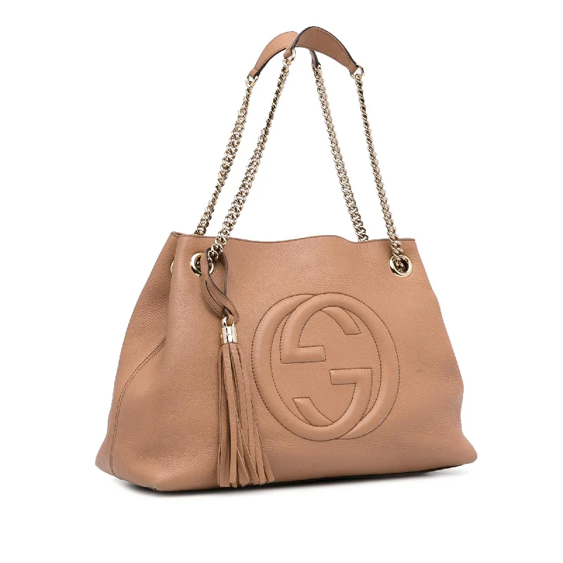 Women Gucci bags with a magnetic snap closure for easy accessGucci Soho Chain Tote (SHG-e996dt)