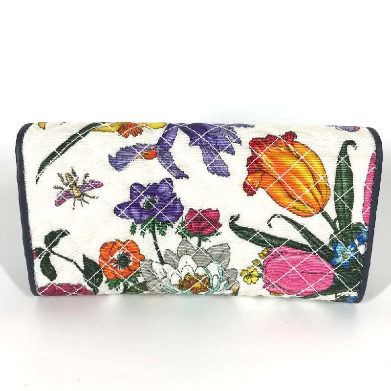 Women Gucci backpacks with a luxurious leather finishGUCCI Long Wallet Purse 536352 canvas multicolor Flora Floral Flower GG Continental wallet Women Secondhand