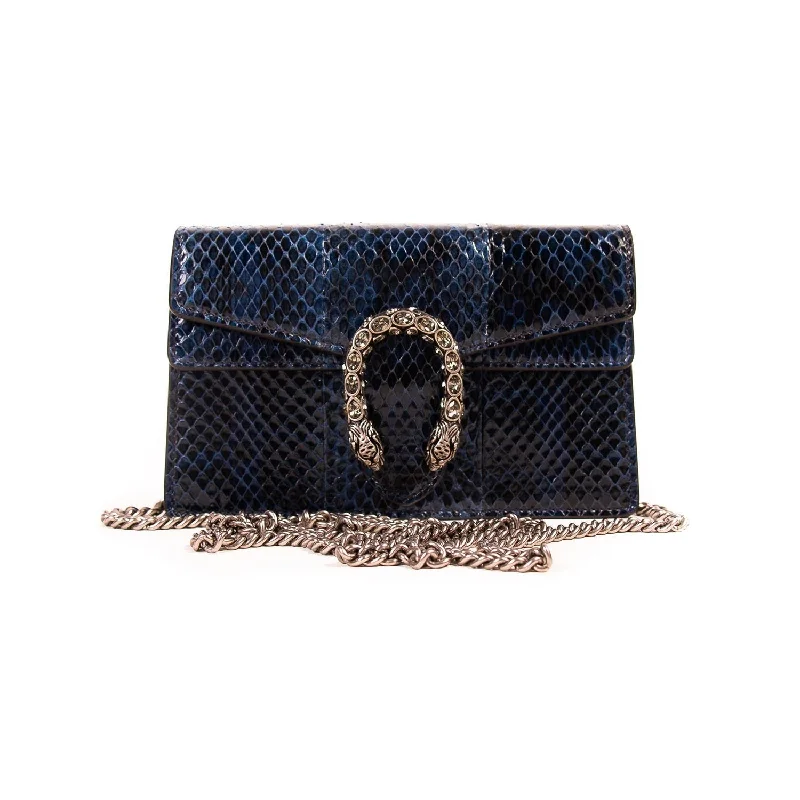 Gucci handbags for women with a metal - framed claspGucci Dionysus Snake Skin Super Mini Bag