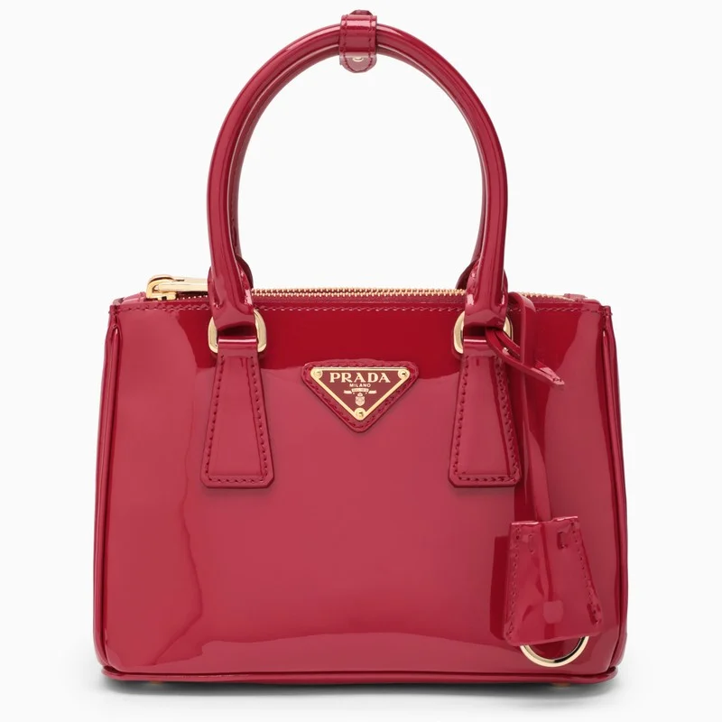 Small - sized Prada Saffiano leather bags for a compact and stylish carryPrada Mini Galleria Bag In Cherry Patent Leather Women