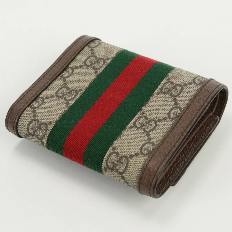 Gucci Marmont bags for women with a contrast - colored interiorGUCCI Zip Ophidia 523174 96IWG 8745 Trifold Wallet PVC Unisex