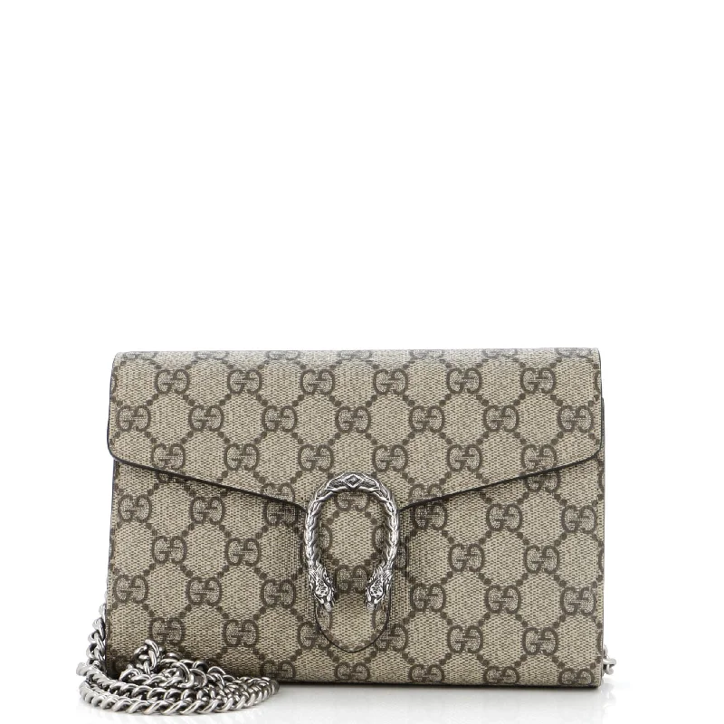 Gucci tote bags for women with a spacious interiorGucci Dionysus Chain Wallet Gg Coated