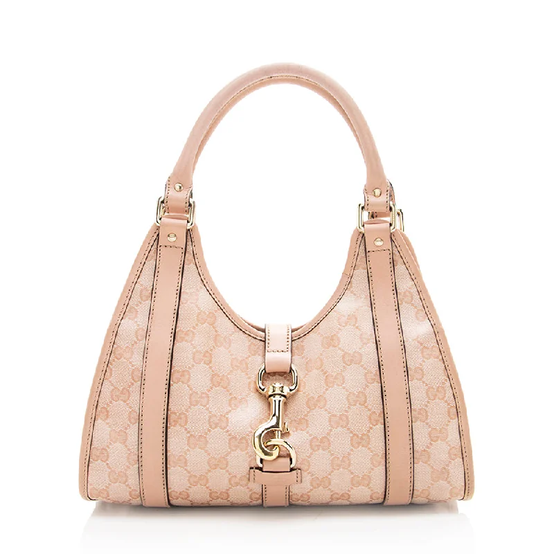 Women Gucci bags with a detachable mobile phone holderGucci Crystal GG Canvas Small Joy Shoulder Bag - FINAL SALE