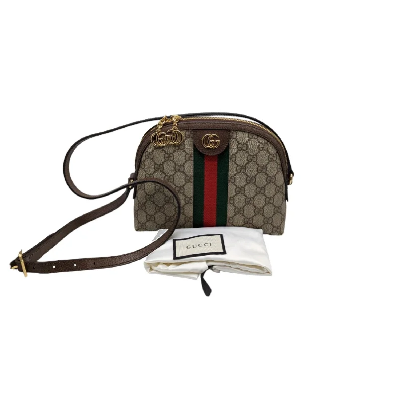 Women Gucci bags with a snap - button closure and a decorative charmGucci Small GG Supreme Ophidia Dome Shoulder Bag