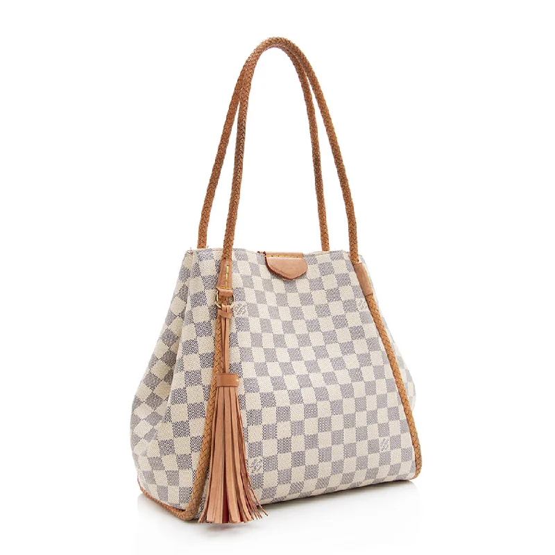 Louis Vuitton bags with a front - zip pocket for small items like keysLouis Vuitton Damier Azur Propriano Tote - FINAL SALE (19542)