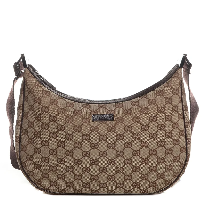 Women Gucci Sylvie bags with a detachable ribbon detailGucci GG Monogram Half Moon Crescent Messenger Bag