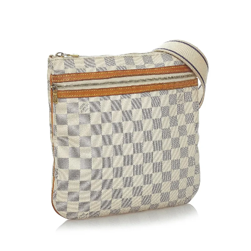 Ladies Louis Vuitton Capucines bags with a detachable shoulder strapLouis Vuitton Damier Azur Pochette Bosphore (33370)