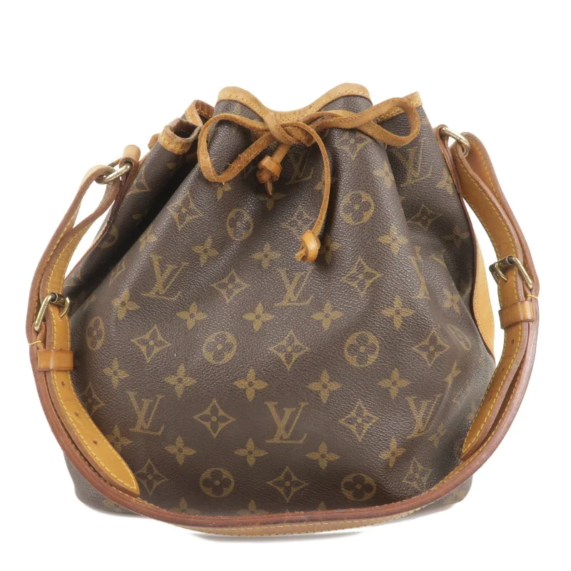 Louis Vuitton backpacks with a padded back panel for comfort during long - wearLouis Vuitton Monogram Petit Noe Shoulder Bag Brown M42226