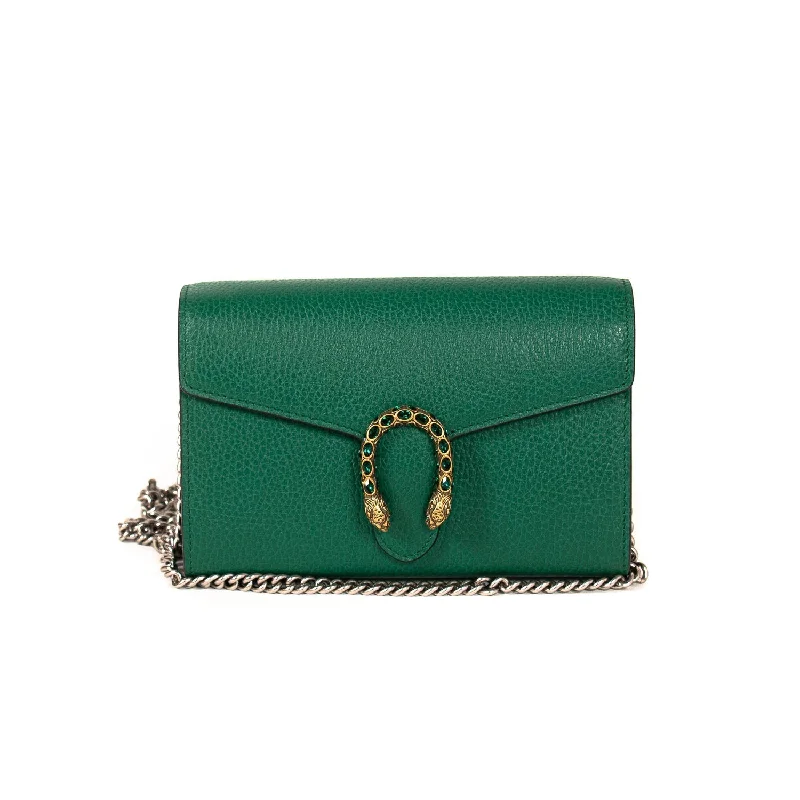 Gucci tote bags for women with a double - handle designGucci Dionysus Mini Leather Chain Bag