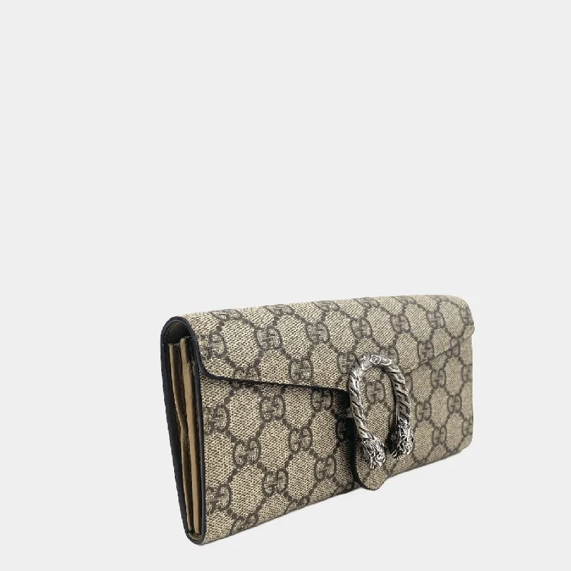 Women Gucci bags with a zippered interior pocketGucci Dionysus Mini Wallet on Chain GG Supreme