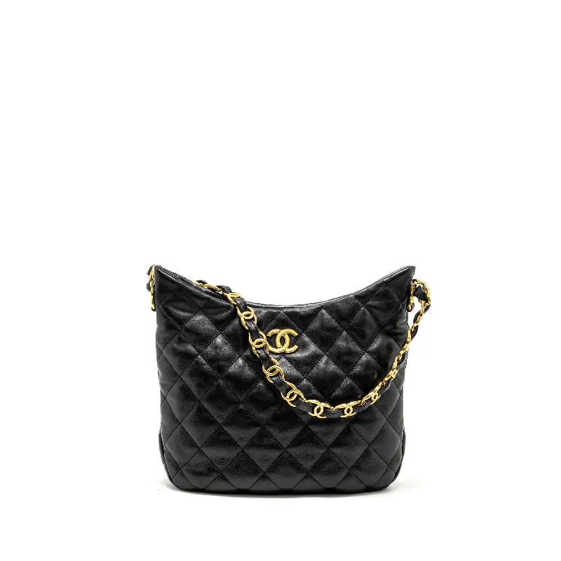 Chanel Lightweight Handbag for Daily ErrandsChanel 22K Hobo Shoulder Bag Lambskin Black GHW (Microchip)