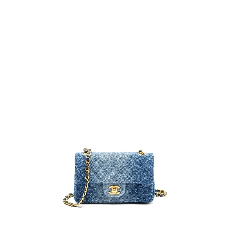 Chanel Black Handbag for Business MeetingsCHANEL 24S Mini Rectangular Flap Bag Denim Blue GHW (Microchip)