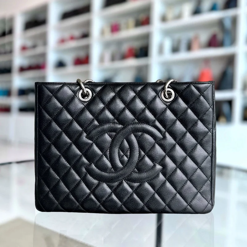 Chanel Lightweight Handbag for Daily ErrandsCaviar GST Grand Shopping Tote Quilted Calfskin Black SHW No 13