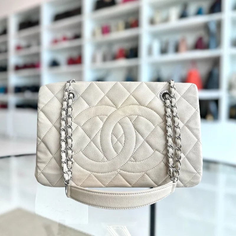 Chanel Handbag with Adjustable Strap for ComfortCaviar PTT Petite Timeless Calfskin Leather Beige SHW No 15