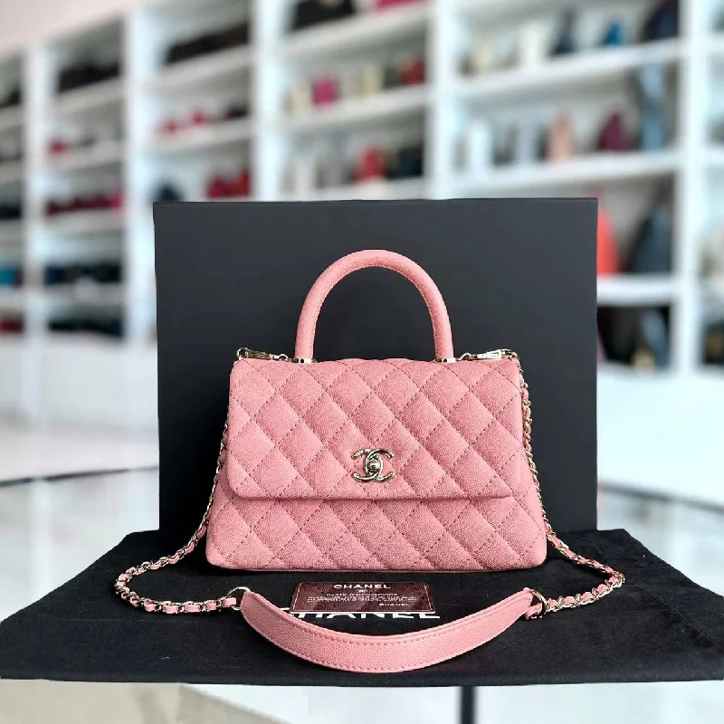 Chanel Limited Edition Handbag for CollectorsCaviar Small Coco Handle Quilted Calfskin Light Pink LGHW No 27