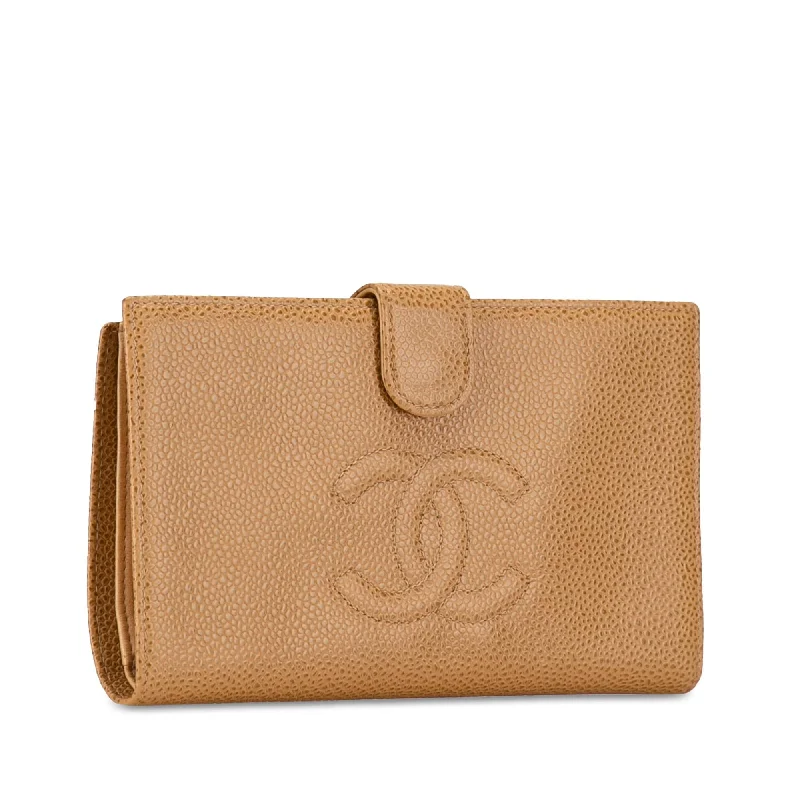 Chanel Handbag with Adjustable Strap for ComfortChanel CC Caviar Leather Long Wallet (mY85SQ)