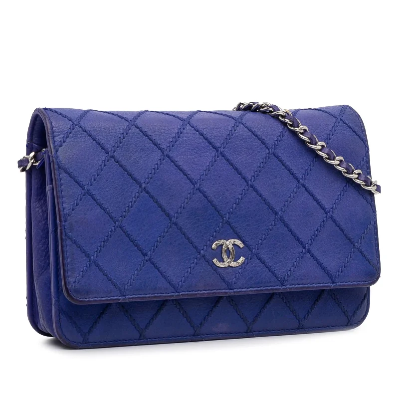 Chanel Designer Handbag with Unique DesignChanel CC Lambskin Wild Stitch Wallet on Chain (IF20c2)