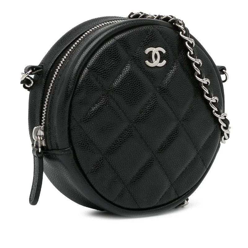 Chanel New Arrival Handbag with Gold HardwareChanel CC Quilted Caviar Round Clutch With Chain (Zm82jl)