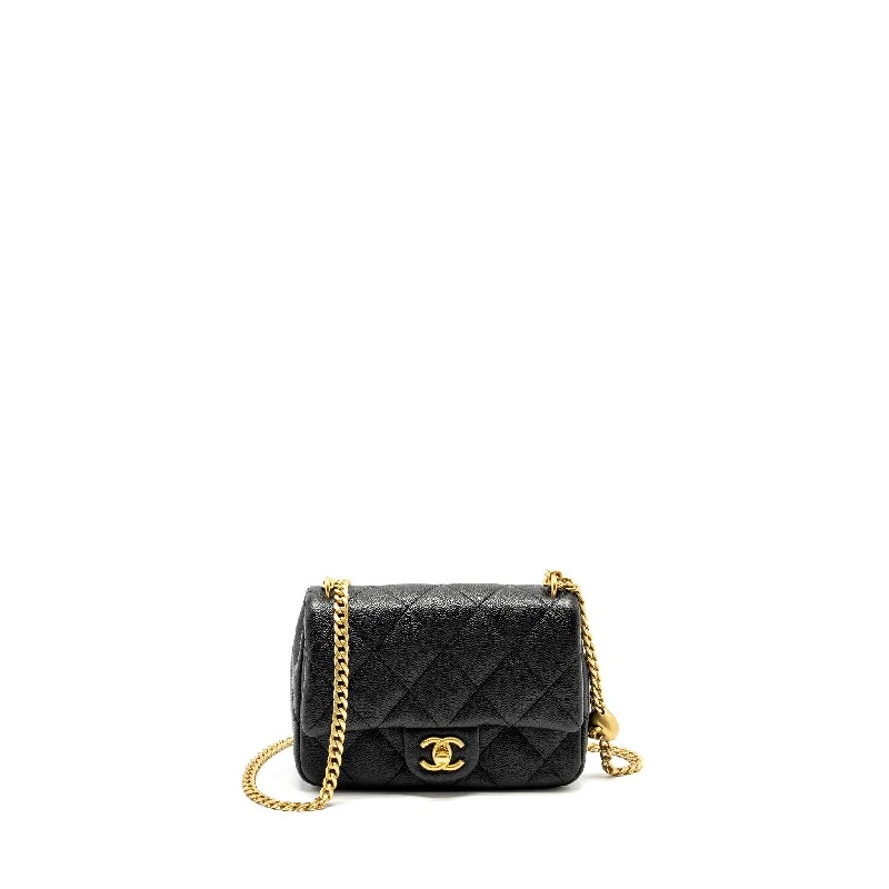 Chanel Vintage Inspired Handbag for Retro LoversChanel Coco Love Flap Bag with Adjustable Chain Caviar Black GHW (Microchip)