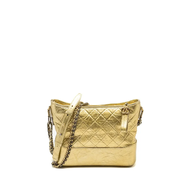 Chanel Quilted Leather Shoulder Bag for FashionistasChanel Gabrielle hobo bag calfskin metallic gold multicolour hardware