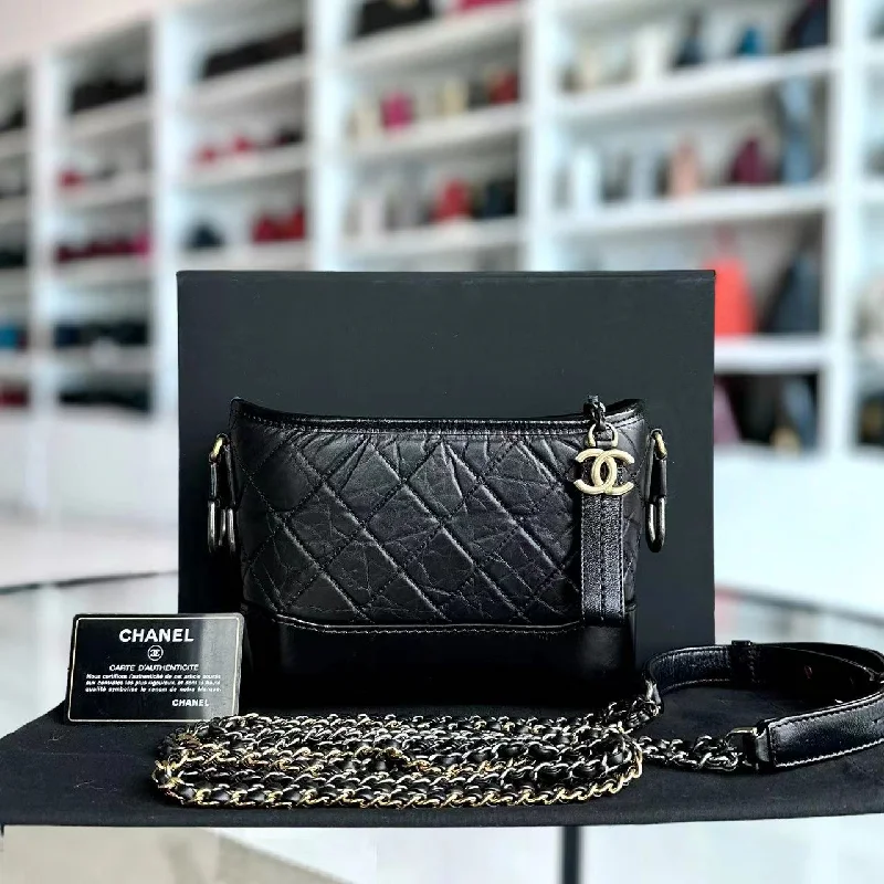 Chanel Quilted Leather Shoulder Bag for FashionistasGabrielle Small Hobo Quilted Calfskin Black GHW No 29