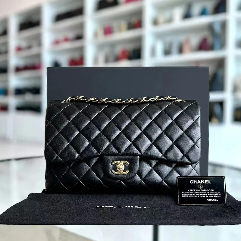 Chanel Limited Edition Handbag for CollectorsJumbo Double Flap Classic Flap Quilted Lambskin Black No 23