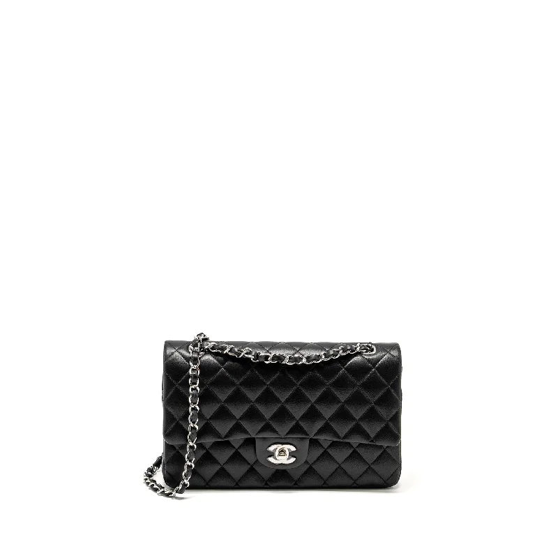 Chanel Lightweight Handbag for Daily ErrandsChanel Medium Classic Double Flap Bag Lambskin Black SHW (Microchip)