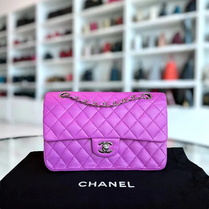 Chanel Colorful Handbag for Spring OutfitsDouble Flap Quilted Lambskin Purple SHW No 14