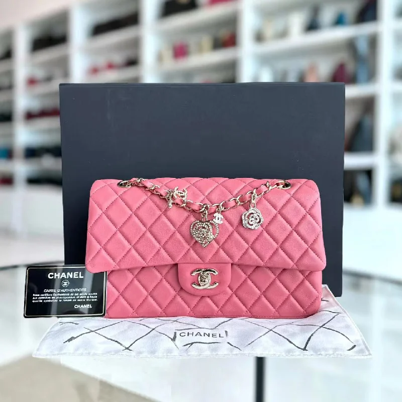 Chanel Limited Edition Handbag for CollectorsValentine Seasonal Flap Quilted Lambskin Sakura Pink Golden Hardware Series 19